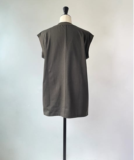 anana　コットン ノースリーブ ワイドTee（ダークブラウン）