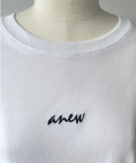 SUGARROSE　裾ドロスト 刺繍ロゴTee（ホワイト）