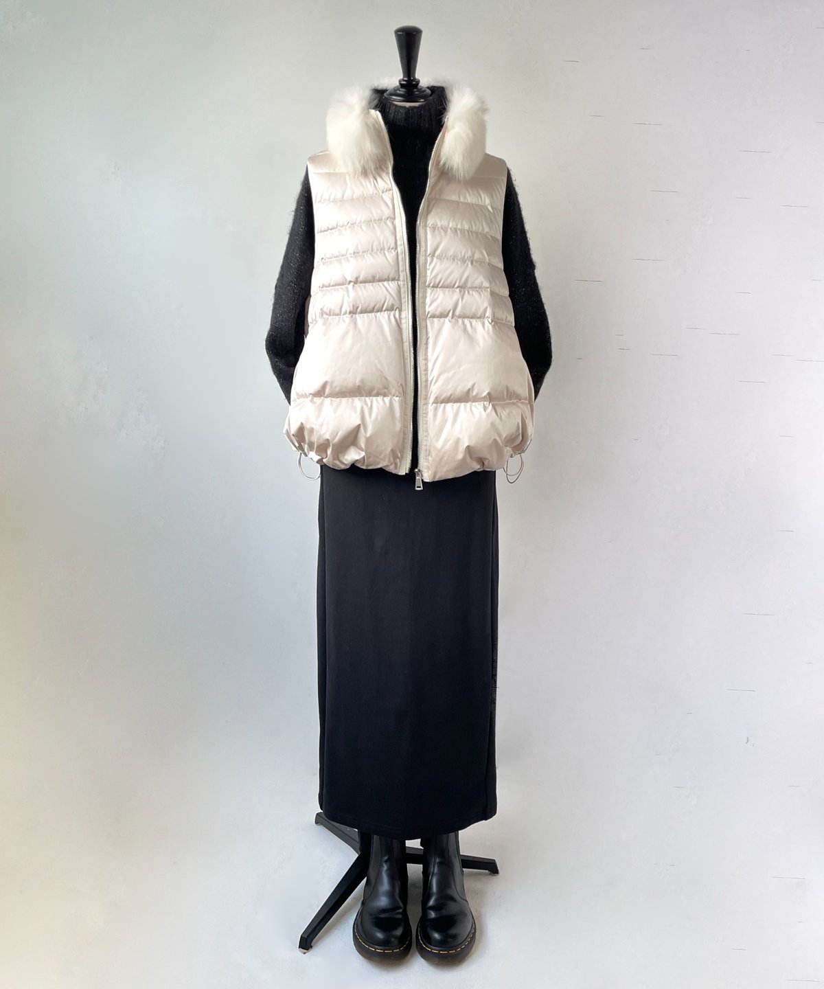 アンシェヌマン フェイクファーダウンベスト