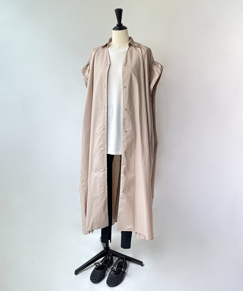 バックリボンシャツドレス HERENCIA バックリボン シャツドレス ワンピース（ベージュ