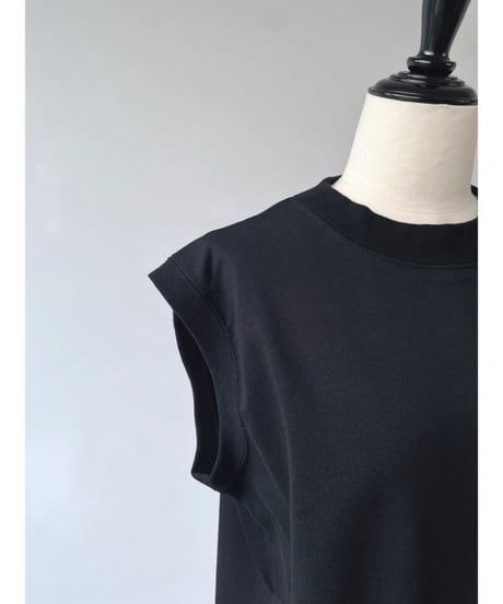anana　コットン ノースリーブ ワイドTee（ブラック）