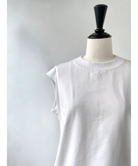 anana　コットン ノースリーブ ワイドTee（ホワイト）