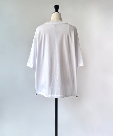 SUGARROSE　裾ドロスト 刺繍ロゴTee（ホワイト）
