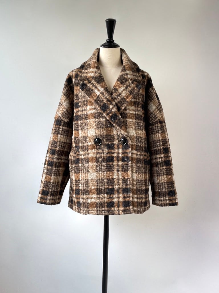 anana 【軽量800g】クラシック チェックコート（ブラウン系