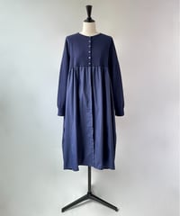 mao made　異素材切替 2WAY ロングカーディガン（ネイビー）