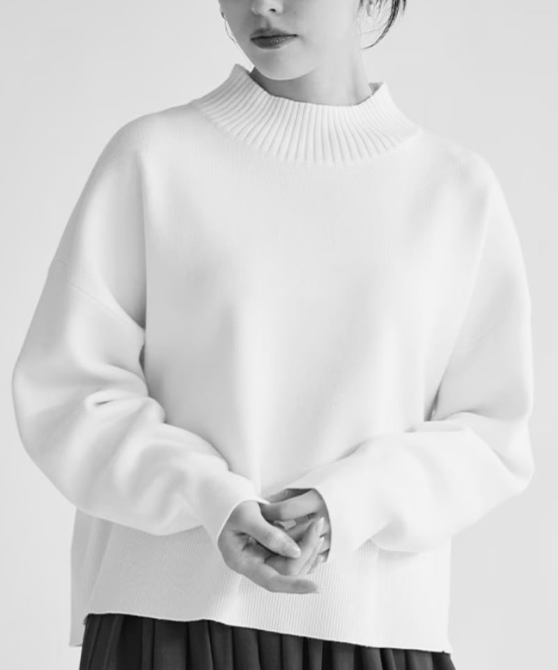 SUGARROSE ダブルジャガード ハイネックプルオーバー（ブラック