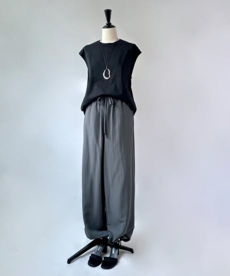 anana　コットン ノースリーブ ワイドTee（ブラック）