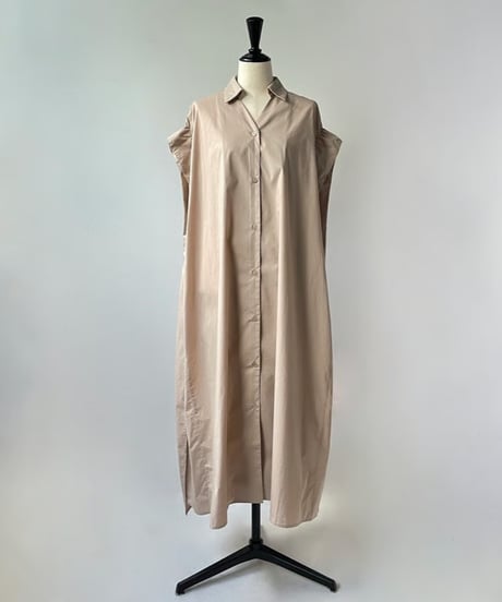 HERENCIA　バックリボン シャツドレス ワンピース（ベージュ）