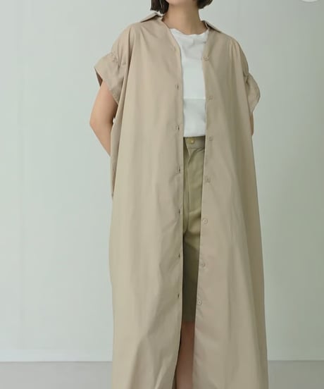 HERENCIA　バックリボン シャツドレス ワンピース（ベージュ）