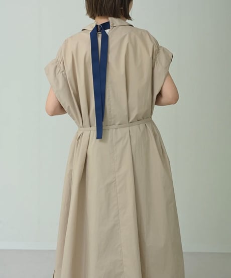 HERENCIA　バックリボン シャツドレス ワンピース（ベージュ）
