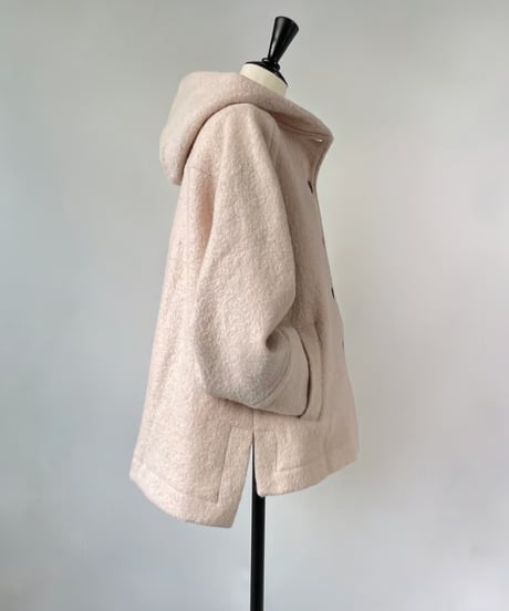 mao made　圧縮ウール フーディー ラグラン ジャコット（オフベージュ）