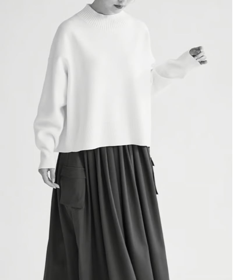 SUGARROSE ダブルジャガード ハイネックプルオーバー（ブラック