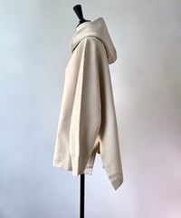 mao made　ストレッチニット フーディー BIGプルオーバー（オフベージュ）