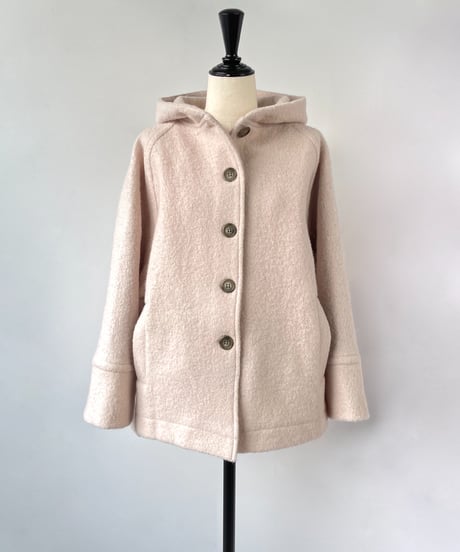 mao made　圧縮ウール フーディー ラグラン ジャコット（オフベージュ）