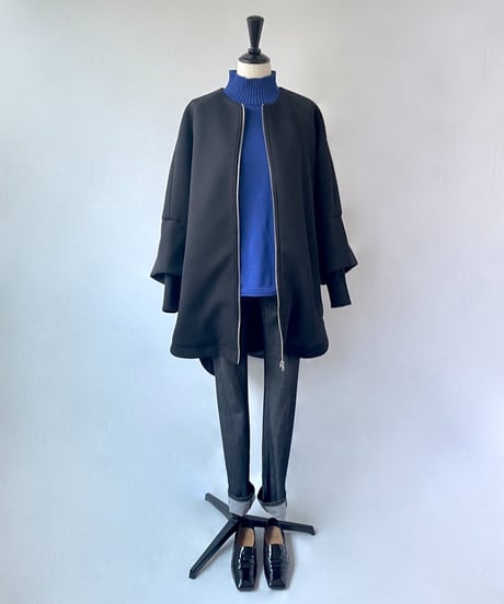 Neo Anemos　レイヤードデザイン ドッキング ZIPコーディガン（ブラック）