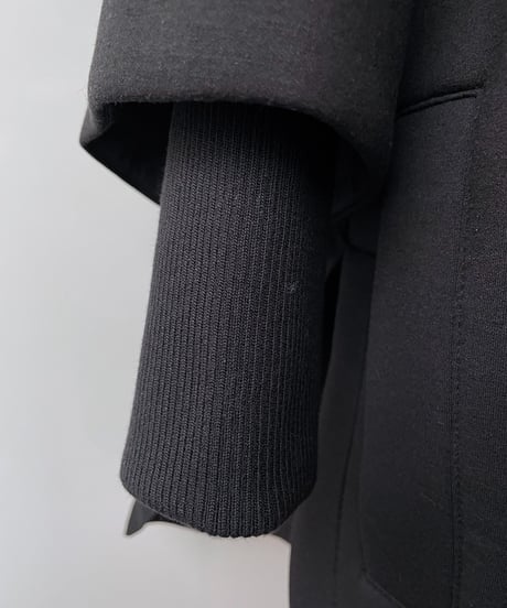 Neo Anemos　レイヤードデザイン ドッキング ZIPコーディガン（ブラック）