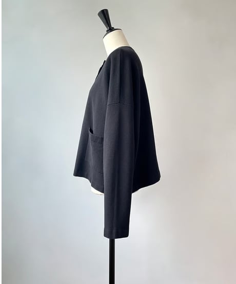 mao made　シルケットコットン スナップ ワイドカーディガン（ブラック）