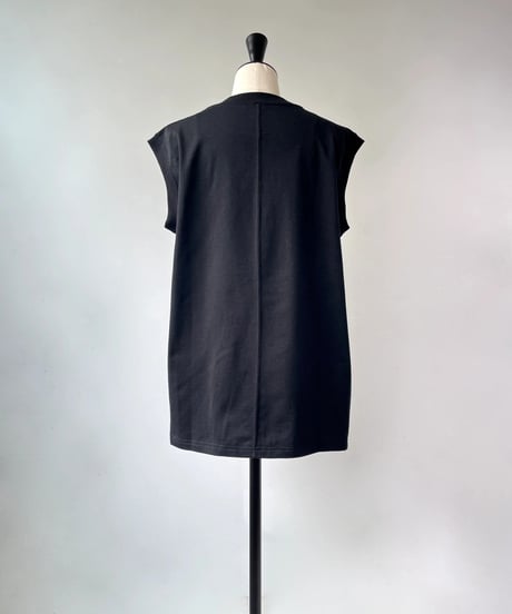 anana　コットン ノースリーブ ワイドTee（ブラック）