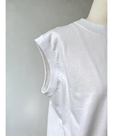 anana　コットン ノースリーブ ワイドTee（ホワイト）
