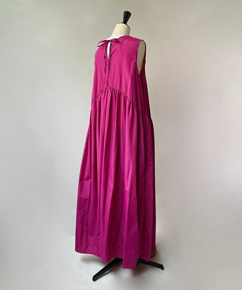 anana ウエストギャザー バックリボン ワンピース（マゼンタ