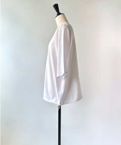SUGARROSE　裾ドロスト 刺繍ロゴTee（ホワイト）