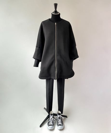 Neo Anemos　レイヤードデザイン ドッキング ZIPコーディガン（ブラック）
