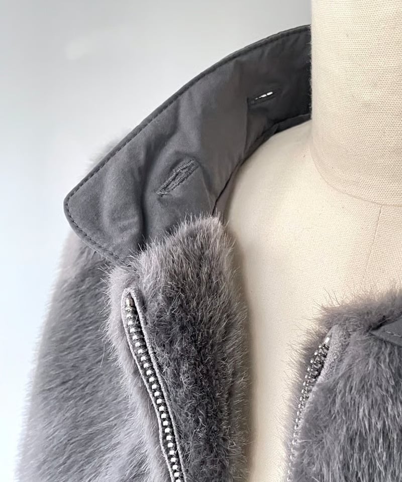 MARIE D'OR ミンクフェイクファー 別布フード取りはずしベスト