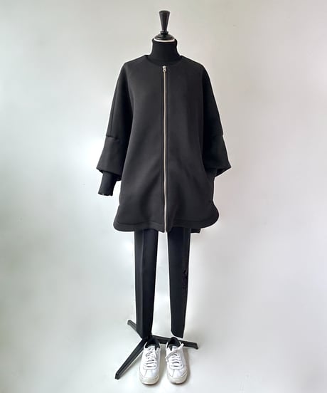 Neo Anemos　レイヤードデザイン ドッキング ZIPコーディガン（ブラック）