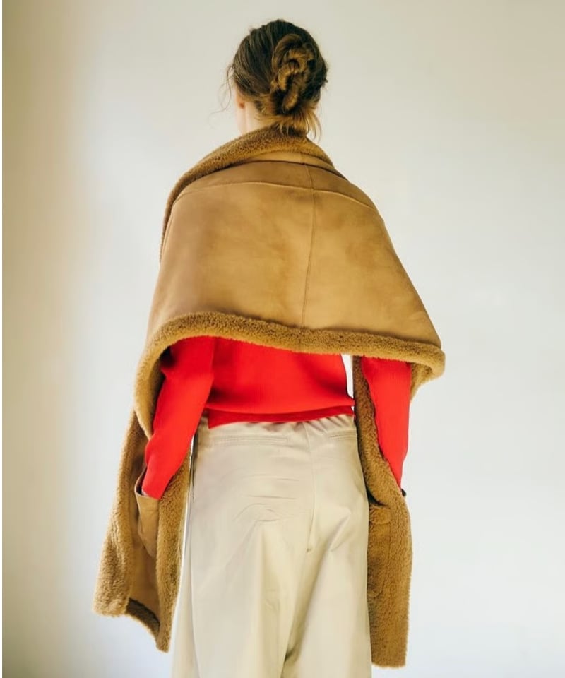 anana 4WAYリバーシブル ボアストール（キャメル） | HENNES_KURAKUEN