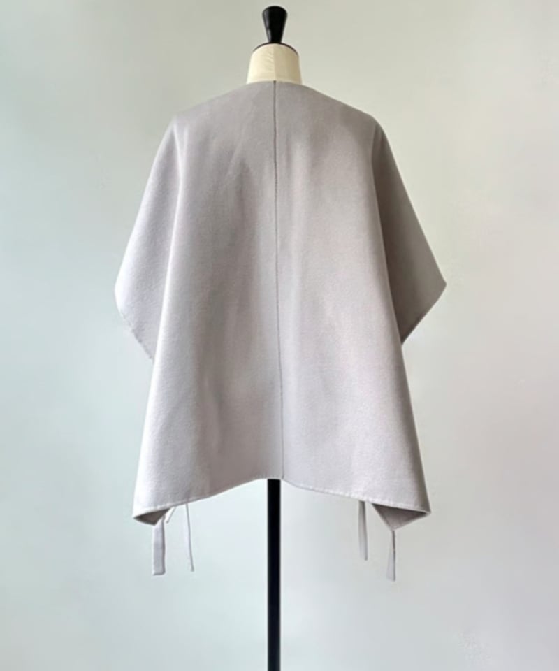 Flat 2WAYファーポケット ウールライク ケープコート（ライト