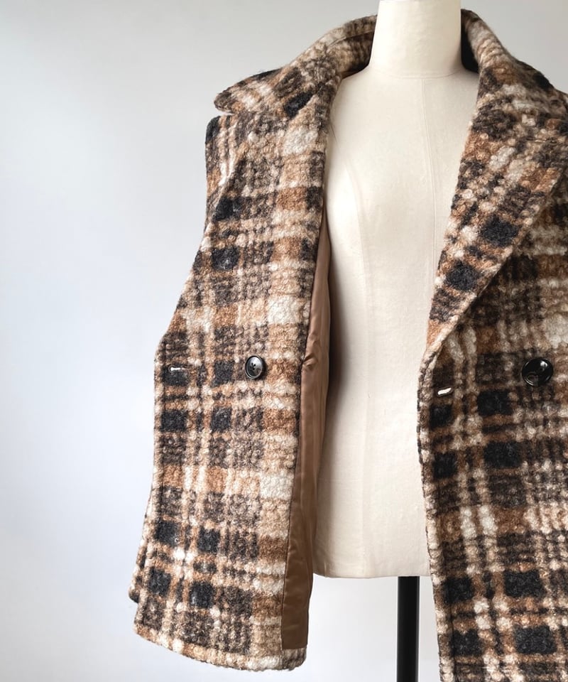 anana 【軽量800g】クラシック チェックコート（ブラウン系