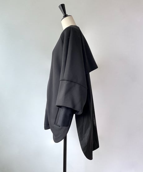 Neo Anemos　レイヤードデザイン ドッキング ZIPコーディガン（ブラック）