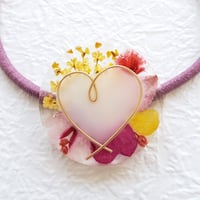 アクセサリー】ハートフラワーキーホルダー（大きめ・パープル系）/ by