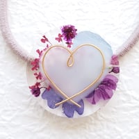 アクセサリー】ハートフラワーキーホルダー（大きめ・パープル系