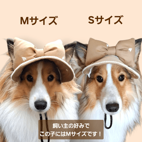 【ペット】わんバイザー　ブラック×ミニーちゃん風リボン