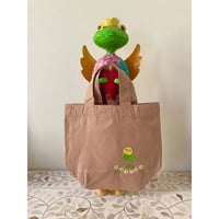 【K-25②】手刺繍お散歩ミニトートバッグＳ（インコB）