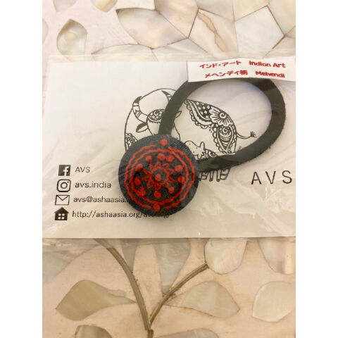 A-11】AVS商品 刺繍クルミボタンヘアゴム | Rangeen Dhaaga 北澤商店