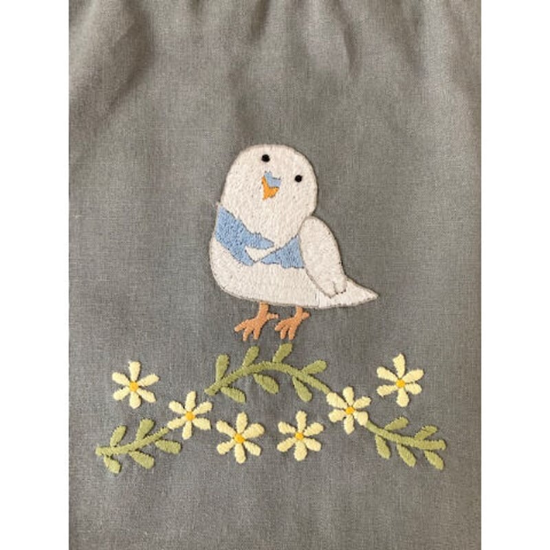 K-8】手刺繍インコ ミニ巾着 | Rangeen Dhaaga 北澤商店