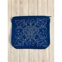 【K-33】手刺繍ブロックプリント ポーチ