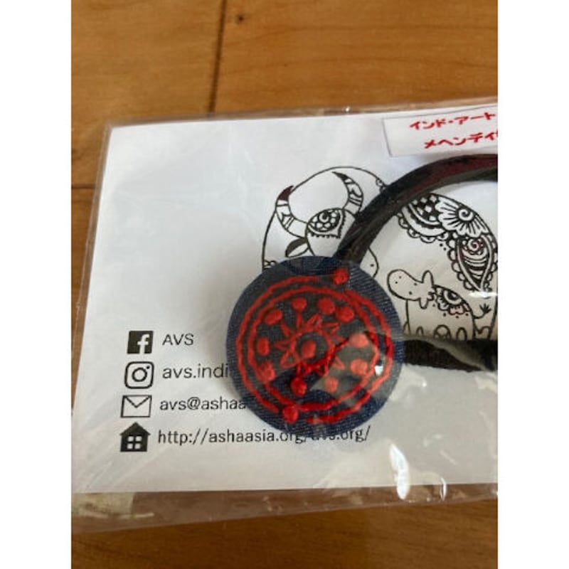 A-11】AVS商品 刺繍クルミボタンヘアゴム | Rangeen Dhaaga 北澤商店