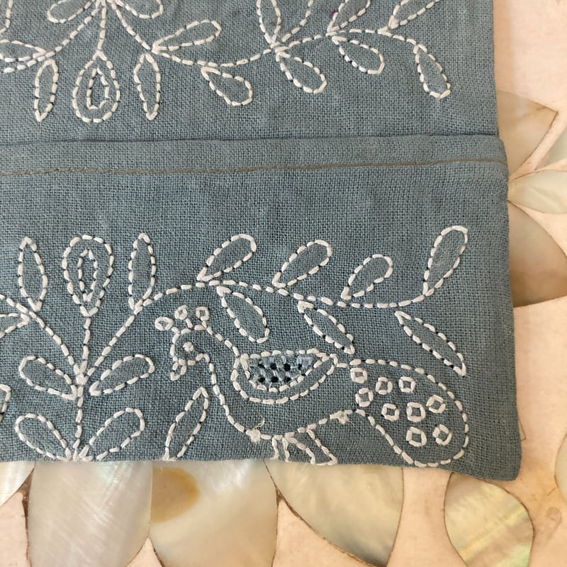 ポケットティシュカバー K-27①】手刺繍ポケットティッシュカバー | Rangeen Dhaaga 北澤商店