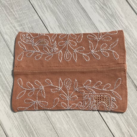 【K-27①】手刺繍ポケットティッシュカバー①