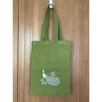 【K-29】手刺繍クジャクトートバッグ(Block Print)①