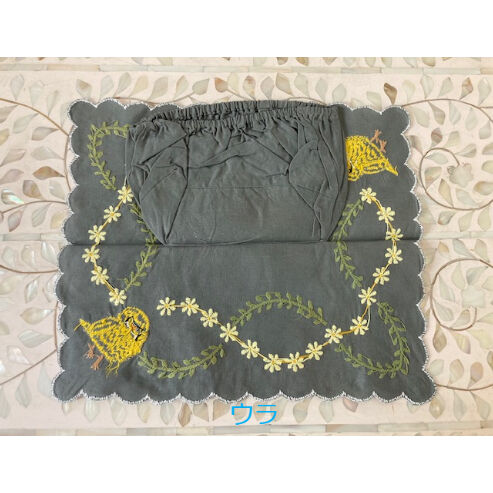 K-11】手刺繍インコ BOXティッシュカバー | Rangeen Dhaaga 北澤商店