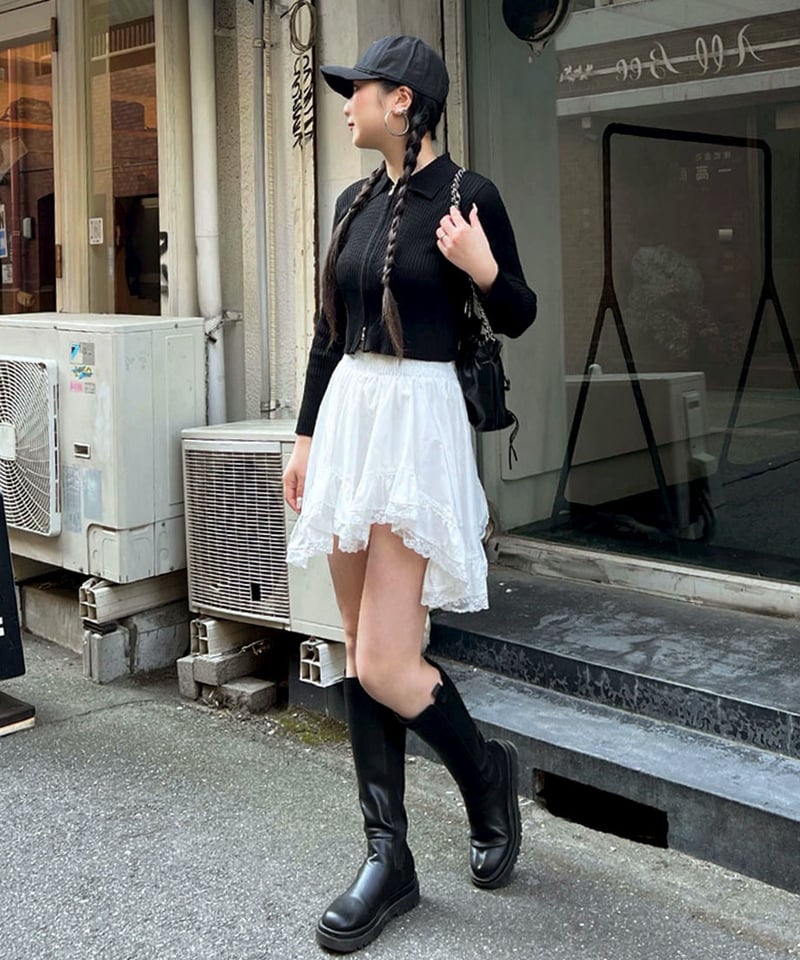 ダブルジップニットトップス | 韓国ファッション 高速ターミナル