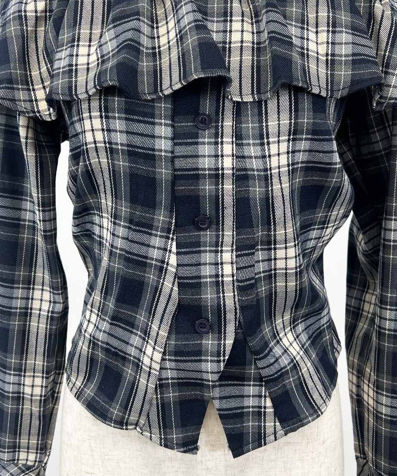 チェックオフショルダートップス | 韓国ファッション 高速ターミナル