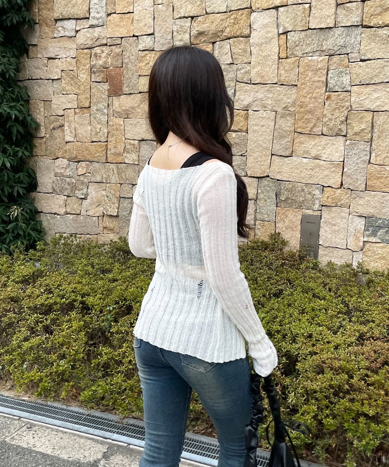 メッシュロングニット | 韓国ファッション 高速ターミナル