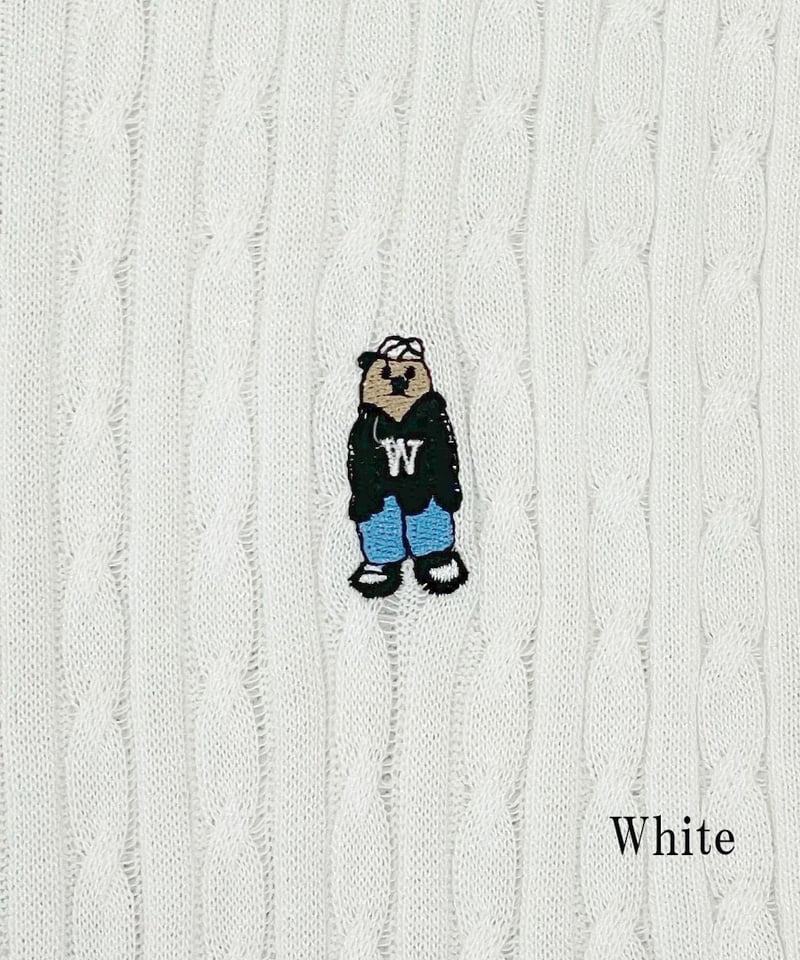 クマ刺繍ポロシャツ風ニット | 韓国ファッション 高速ターミナル