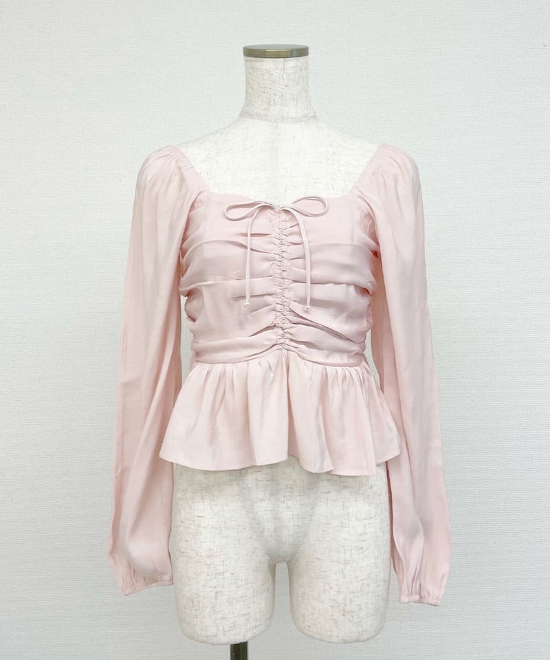 シャーリングペプラムトップス | 韓国ファッション 高速ターミナル