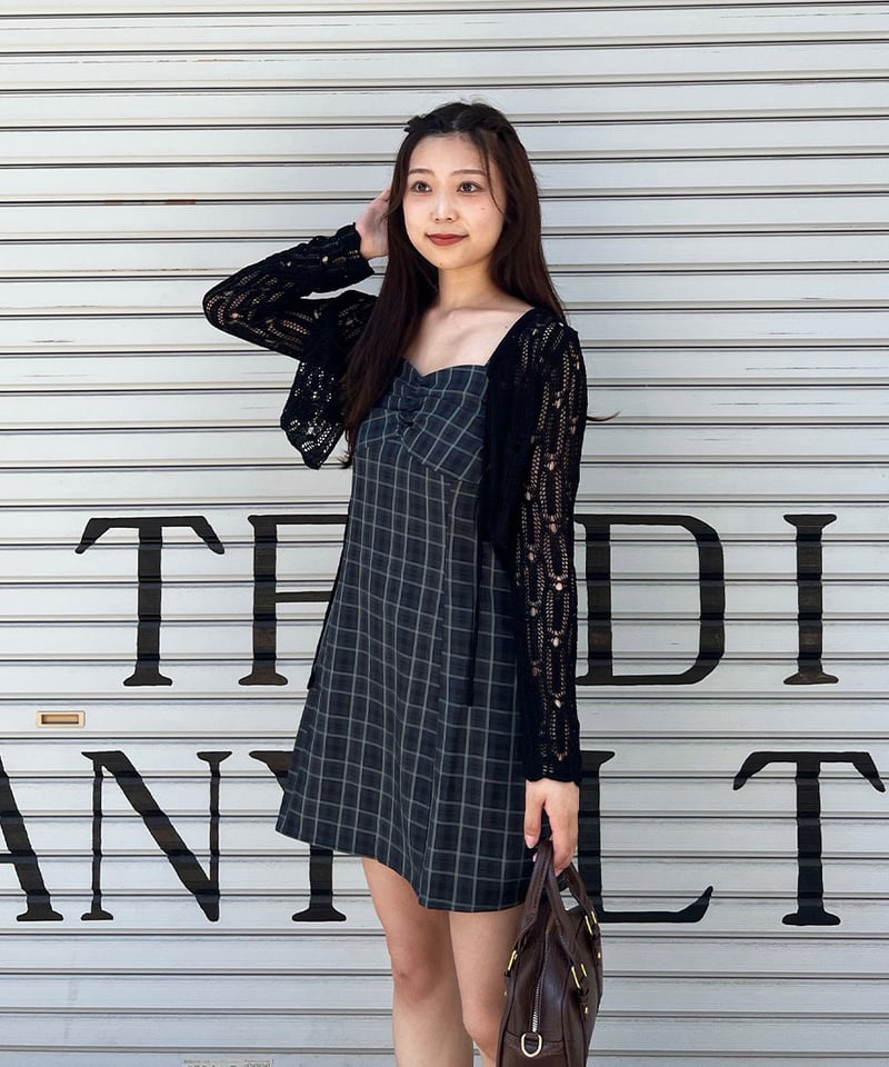 pium 黒とチェック柄のミニワンピース 半袖 ONEPIECE – Page 3 – pium